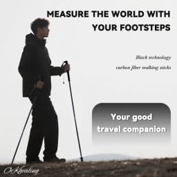 Local+ 2PCs Carbon Fiber Foldable 5-Sections Ultra-Light 110g Trekking Poles Walking Cane, 110/120/130cm Fixed Length Hiking Sticks for Outdoor Camping, City Running, Travel, Men Women Lightweight Portable Gear Caron Fiber Black Tech