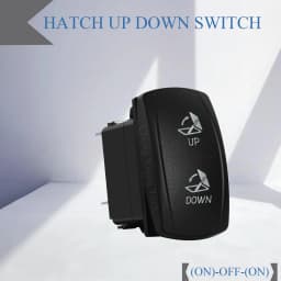 Waterproof 12V/24V 7-Pin DPDT Reverse Polarity Rocker Switch Blue LED Latching/Momentary On-Off-On for DC Linear Actuators Motor