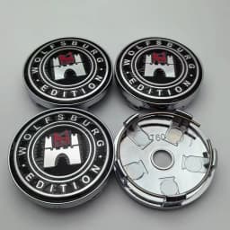 4pcs 60MM Clips 56MM Wolfsburg Logo Emblem Car Wheel Center Caps Rim Hubcaps Cap Wheels Hub Dust Cover Replace Car Accessories