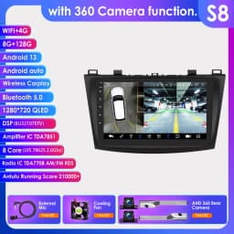 8G 128G Android 13 Car Radio For Mazda 3 2010-2013 Carplay 4G Car Multimedia GPS Intelligent Screen 2din autoradio Headunit 7862