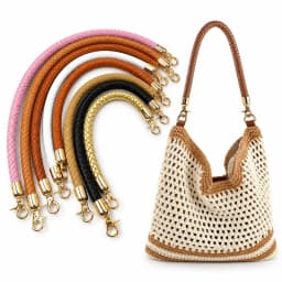 1/2Pcs 30/40/60mm PU Leather Woven Handbag Handle Metal Buckle for Women Shoulder Bag Purse Bags Strap Replace Accessories