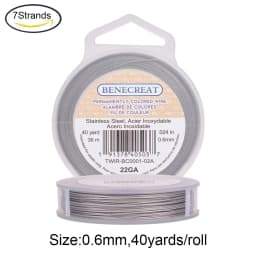 1 Roll Stainless Steel Tiger Tail Beading Wire 7/19/49 Strand Bead Stringing Wire for DIY Earring Jewelry Crafts Making