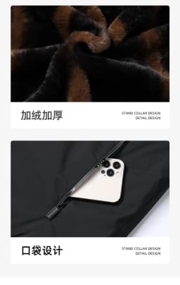 Men Graphene Fleece Lined Cotton Jacket Men Detachable Hat Windproof Parkas Men Winter Business Casual Thick Warm Hooded Parkas