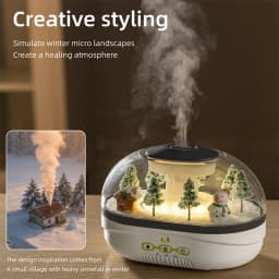 Simulated Snowpile Air Humidifier, Snowman Aroma Diffuser, Home Decoration, Creative Snow Landscape.Ideal for Bedroom, Office,Yo