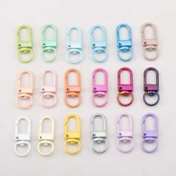 10pcs Electroplating Illusion Color Snap Lobster Clasp Hooks For DIY Colorful Trinkets Making Rotating Pet Keychains Bag Keyring