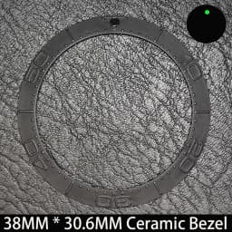 Sloping 38mm * 30.6mm Ceramic/Aluminum Blue Luminous Bezel GMT and Diving Watch Insert Fit for 40mm Watch Case Replacement Watch