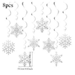 Snowflake Hanging Decorations Birthday Flag Christmas Snowflake Hanging String Winter Carnival Ice Snow Theme Party Background