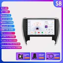 Hizpo Car Radio Player Head Unit Plug And Play For Toyota Camry 2015-2017 North America Version GPS Navigation Android Auto DSP