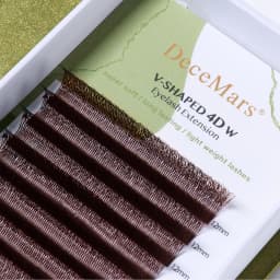 DeceMars V-shaped 4D Eyelash Extensions Brown 12 Rows/Tray