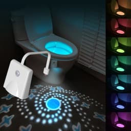 F16 Motion Sensor Toilet Night Light – Rechargeable, Multi‑Color, Auto On/Off, Waterproof, Easy Hang Design for Bathroom