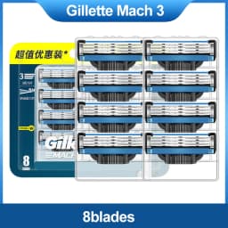 Gillette Mach 3 Shaver Head Razor Refills Cartridges with Lubstrips 3 Layers Blades Fast Smooth Cutting Men's Beard Face Care