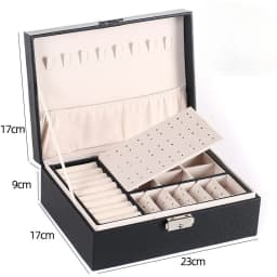 Double-Layer Velvet Jewelry Box High Capacity PU Leather Jewelry Storage Box Large Space Jewelry Holder Gift Box Organizer