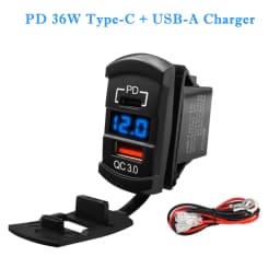 12V 24V Boat Trim Tabs Switch (ON)-OFF-(ON) Momentary Rocker Switch Waterproof Blue Light ON-OFF Toggle Switch With Harness