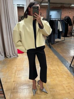 Beige Croc Leather Cropped Jacket Y2k Stand Collar Long Sleeve Wide Cuff Oversize Coat 2026 Autumn Street Daily Casual Outerwear