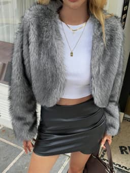 Short Coat Women Faux Fur Fox Coats Jackets Casual Coat Thick Warm Y2k Streetwear Jacket Elegant Work Outerwear Autumn Winter