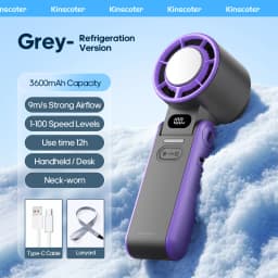 Portable High Speed Cooling Handheld Fan 3600mAh Rechargeable 100 Speed Adjustable Mini Foldable Air Cooling Turbo Fan & Lanyard
