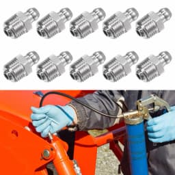 10Pcs Straight HydraulicGrease Fitting M10 Thread Kit GreaseNozzle Connection Stainless Steel Grease Nipples For Bearings