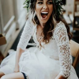 Customized Wedding Dresses 3/4 Long Sleeve A Line White Ivory Chiffon Lace Princess Beach Bride Two Pieces Evening Gown for Wome