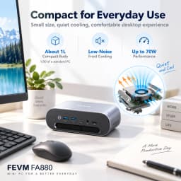 SZBOX FEVM FA880 Ryzen 7 8845HS MINI PC Laptop Windows 11 Pro DDR5 NVMe SSD WIFI6 BT5.2 2*USB 4.0 Desktop Gaming laptop Computer