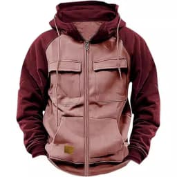 Men Hoody Sweatshirts Spring Autumn Zip Collar Pocket Long Sleeve Loose Cardigan Hooded Coats YZXFS-W2002