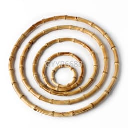 10/14/20PCS 8-25cm Natural Bamboo Bag Handles Handbag Round Ring Handle For Tote Purse Frames DIY Handmade Gift Box Accessories