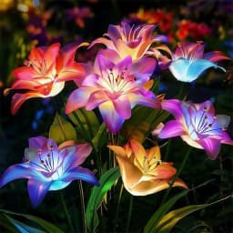 7-head Solar Orchid Lawn Lamp, Artificial Flower Lights for Patio Garden Christmas Wedding Decoration LED Solar Ground Lights