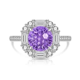 925 Sterling Silver Light Luxury Elegant Dahlia Cut High Carbon Diamond Sugar Cube Ring Women's Jewelry
