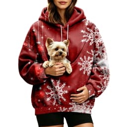 Women Fall And Winter Hoodie With Pet Pouch Oversized Pocket Colorful Print Sweatshirt For Dogs And Hoodies for Women Casual