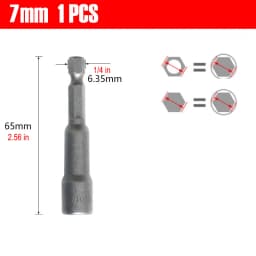 1/4 Hex Shank Magnetic Socket Wrench Bits 6-19mm Hex Nut Driver Sleeve for Electric Drill Screwdriver Impact Driver Repair Tools