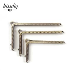 10 PCS 14.5 16.5 18.5cm L Shape Embossed Bronze Right Angle Coins Purse Frames DIY Metal Kiss Clasp Bags Accessory Parts