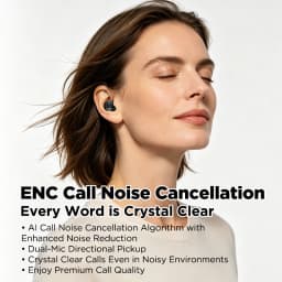 HTC NE91 Wireless Bluetooth Earbuds Noise Cancelling Headphones for Office Nap Work Break Comfortable Lightweight Sleep Earbuds