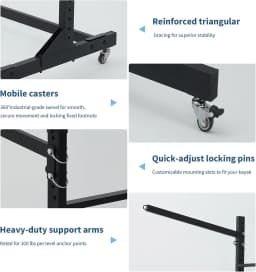 Tacleekii 2-Tier 3-Tier Kayak Storage Rack Heavy Duty Freestanding Kayak Stand Holds 2 3 Kayaks or Paddle Boards with Wheels for Garage, Dock & Outdoor Storage