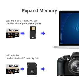 Lenovo High Speed SD Memory Card 512GB 4K Full HD Micro Video Card Compatible with Phone GoPro Action Camera 128GB 256GB SD Card