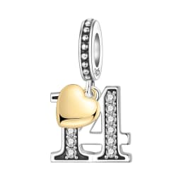 Original 15th 16 18 20 21 Anniversary Birthday Wedding S925 Sterling Silver Bead Pendant Fit Bracelet Necklace DIY Jewelry Gifts