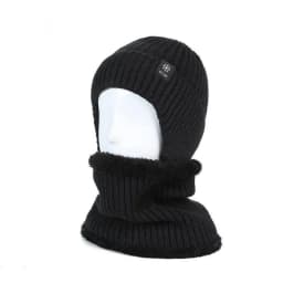 Outdoor Men Winter Knitted Hat Plush Warmth Peaked Cap Earmuff Casual Fashion Faux Fur Lined Hooded Hats Cycling Ear Protection