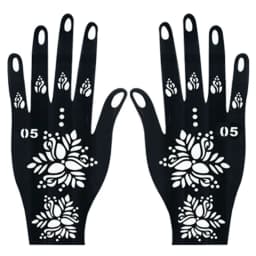 Pattern Tattoo Stencils for Women Hollow Henna Flower Tattoo Stencils for Hand Fingers Reusable Tattoo Templates Tattoo Tools