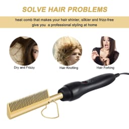 Professional Electric Ceramic Ionic Hair Straighten Straightener Brush Hot Comb Pressing Electric Hot Comb Hair Straightener