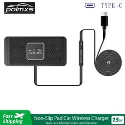 Polmxs Car Wireless Charging for 15W Qi Type C Wireless Charger Mat Non Slip Pad for iPhone 14 13 12 Pro Max Samsung S22/S21/S20