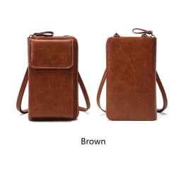 MIYIN Multi Functional Retro Style PU Leather Crossbody Bag Fashionable Solid Color Mobile Phone Bag Womens Casual Shoulder Bag