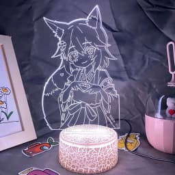 Anime The Helpful Fox Senko San 3D LED Neon Nightlight Birthday Gift for Friend Otaku Bedroom Decor Manga No Senko San Lava Lamp