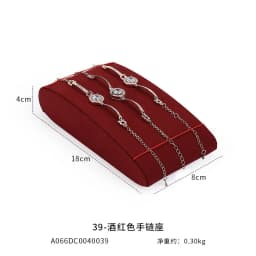 Wine Red Microfiber Jewelry Display Rack Ring Necklace Storage Organizer Jewelry Counter Display Props Earring Bracelet Holder