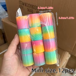 12/24 Rainbow Magic Springs Circle Toys Kids Birthday Party Favors Guests Giveaway Small Gifts Pinata Fillers Flexible Funny Toy