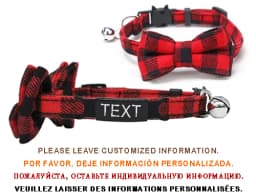Personalized Cat Collar Name ID Bowknot Safety Breakaway Bow Tie Buckle Plaid Chihuahua Necklace Elastic Adjustable Dog Collar