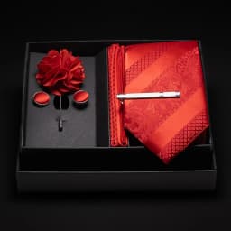 JEMYGINS New Designer Silver Gray Ties For Men Wedding Party Neck Tie Pocket Square Cufflink Pin Gift Box Set Gravat Accessories