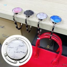 NEW Foldable Handbag Hook Marble Pattern Portable Briefcase Hanger Durable Creative Purse Hook for Women for Table