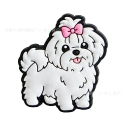 Cute New Dog Shoe Flower Hole Shoe Accessory Detachable PVC Soft Rubber Shoe Buckle Golden Retriever  Samoyed Shoes Charm
