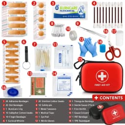 26-330 PCS First Aid Kit with Carrying Pouch, Outdoor First Aid Kit - Essential Emergency Kit for Camping, Hiking and Travell