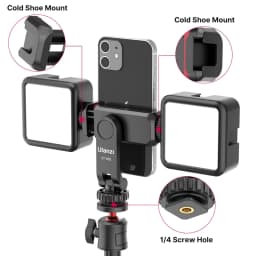 Ulanzi ST-06S Universal 360° Mobile Phone Clip Holder for 1/4 Screw Tripod Mount Adapter For Samsung iPhone Xiaomi Cellphone
