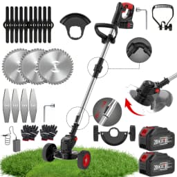 3-in-1 Cordless Weed Trimmer & Lawn Mower - Electric Trimmer, Edger, Bush Cutter with Adjustable Height