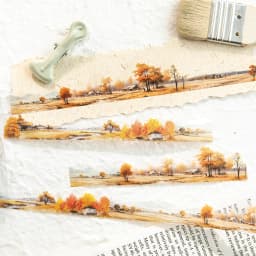 30mm * 2m/roll vintage Ins mountain plain island scenery PET stickers creative decoration DIY handmade scrapbook masking tape